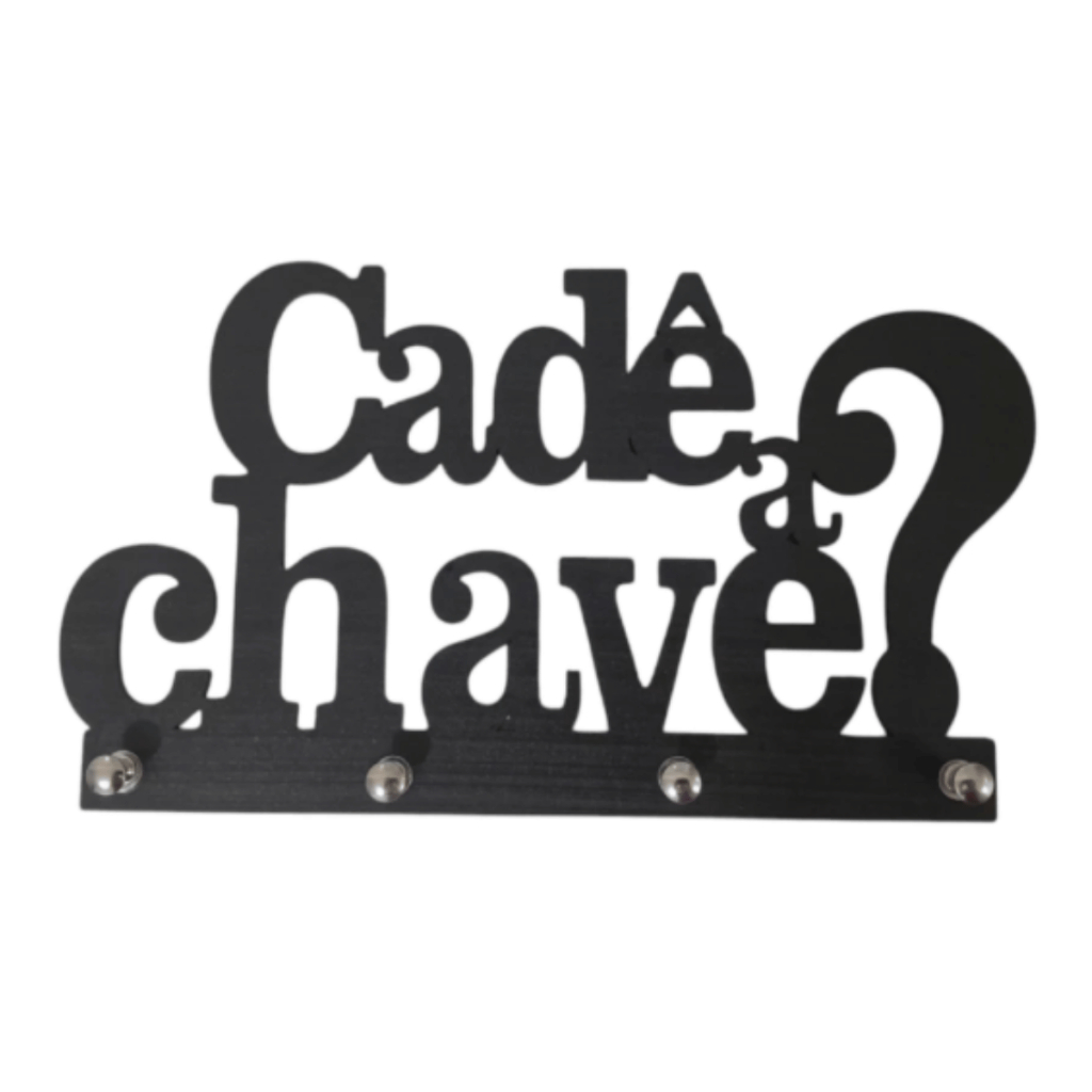 Porta Chaves CADE A CHAVE Decorativo de Parede em MDF 3 mm Preto Fosco em Oferta na Shopee