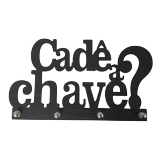 Porta Chaves CADE A CHAVE Decorativo de Parede em MDF 3 mm Preto Fosco em Oferta na Shopee