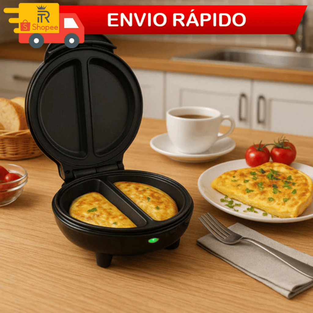 Omeleteira Sanduicheira Elétrica Antiaderente Dupla Café Da Manha Lanche Ovo Omelete Crepioca