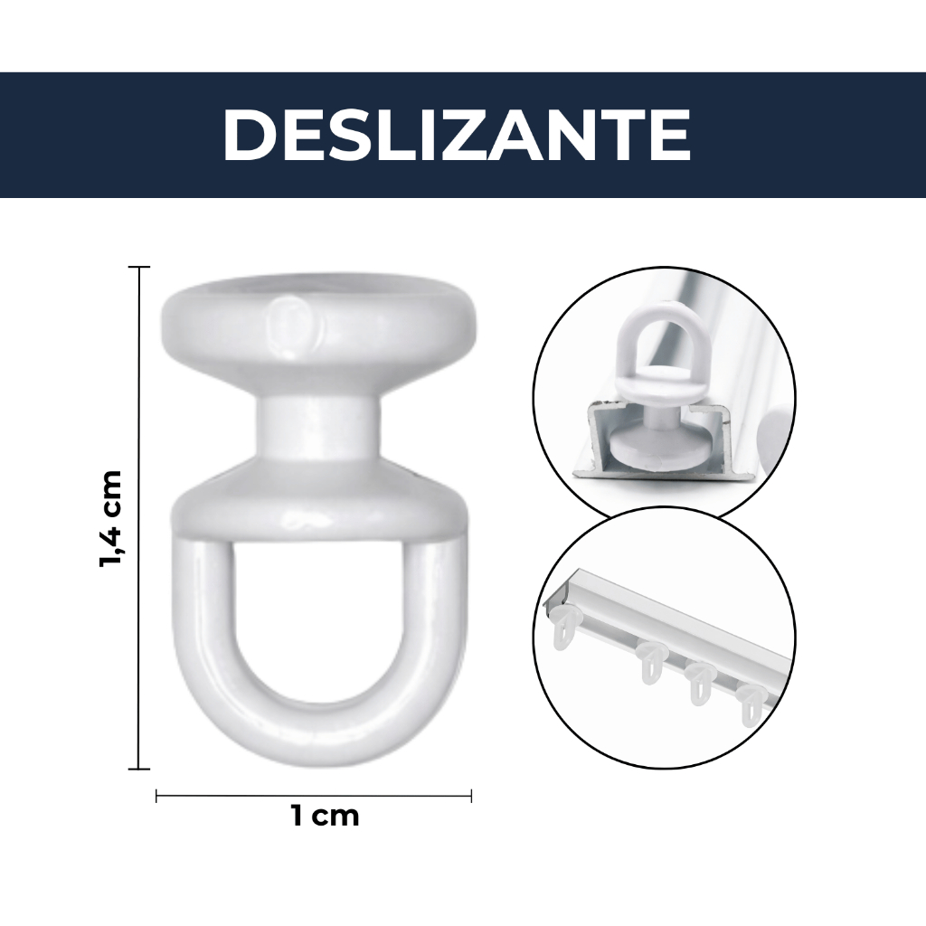 Deslizante Rodízio para Cortina Trilho Suíço Simples Duplo Triplo Trilho Deslizante Confecção Cortin