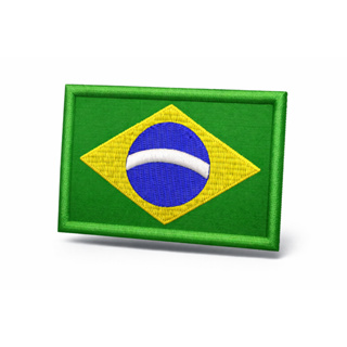Patch Bordado Termocolante ou Fecho de Contato - Bandeira do Brasil em Oferta na Shopee