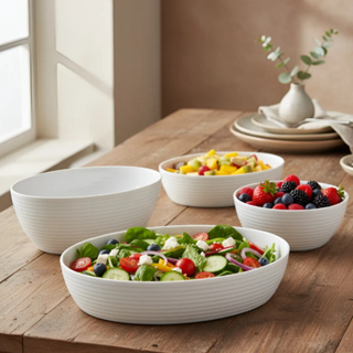 Kit Travessa Saladeira Tigela Resistente Para Servir Mesa Posta Evento Buffet Saladas Prato Quente em Oferta na Shopee