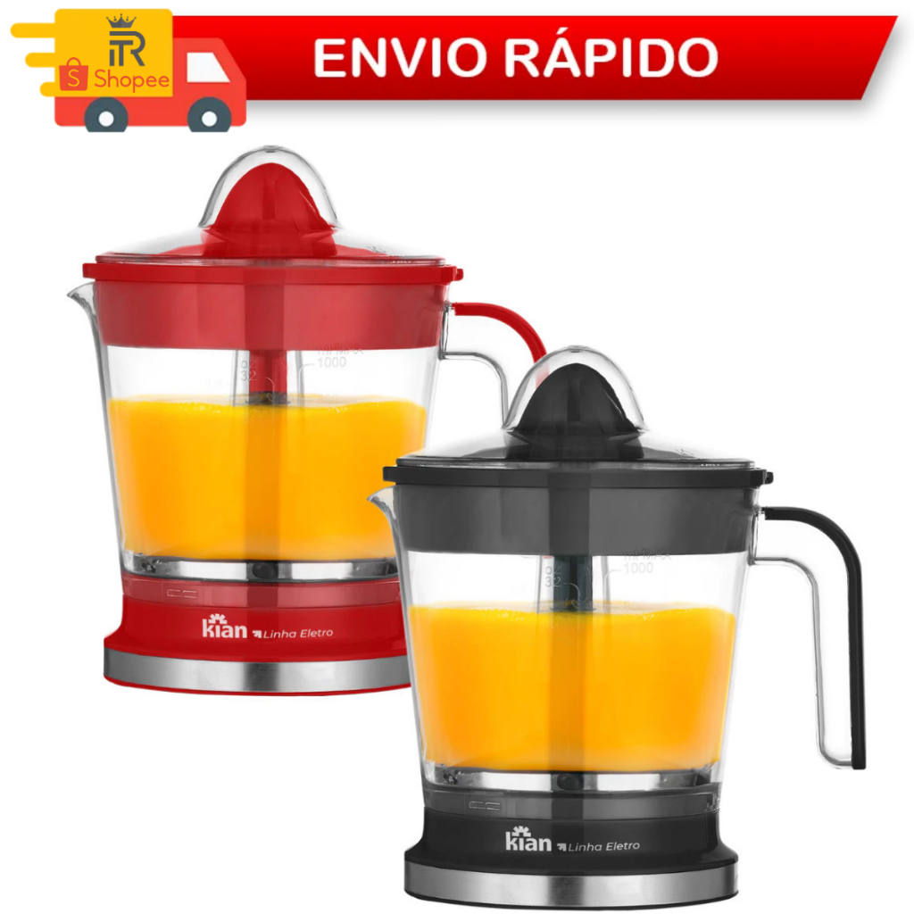 Espremedor de frutas Sucos Laranja 1,25 Litros Dupla Rotação Power Turbo Premium Casa Cozinha - Kian em Oferta na Shopee