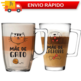 Caneca Para Café e Chá Leite Milão 330ml e Roma 230ml Pets Estampas Mãe de Gato Mãe De cachorro em Oferta na Shopee