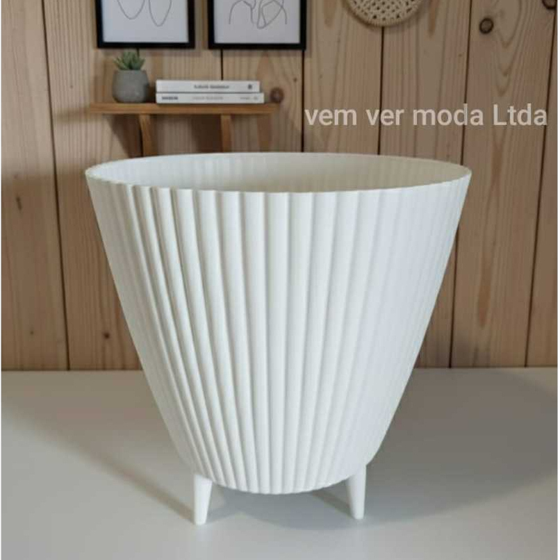 Vaso para Planta Canelado Moderno com Pezinhos Design Moderno 28x26x18 em Oferta na Shopee
