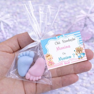 50 Mini Pezinhos para Chá de Bebê - Saida de Maternidade 25 pares em Oferta na Shopee