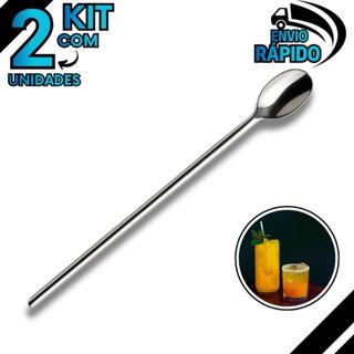 Kit 2 Colher De Suco Bailarina Para Drink Em Aço Inox Premium em Oferta na Shopee