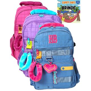 Mochila Escolar Rebecca Bonbon Clio Brinde Livro Colorir