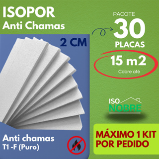 30 Placas de Isopor 20x500x1000 (2cm)  EPS Anti chamas PURO - para Isolamento Térmico e Acústico — Construção Civil em Oferta na Shopee