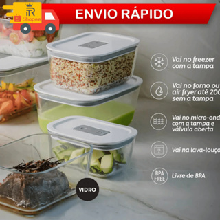 Pote De Vidro Hermético Fresh Lock Com Tampa 1,2 Litros Casa Marmita Vasilha Tijela Moderno - Ou em Oferta na Shopee