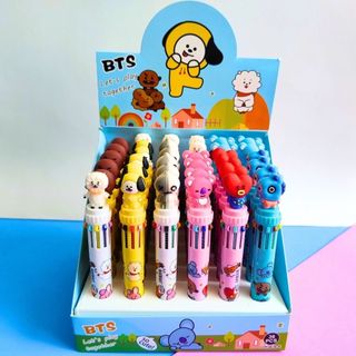 Caneta BT21 10 cores  K-Pop BTS - Papelaria Fofa