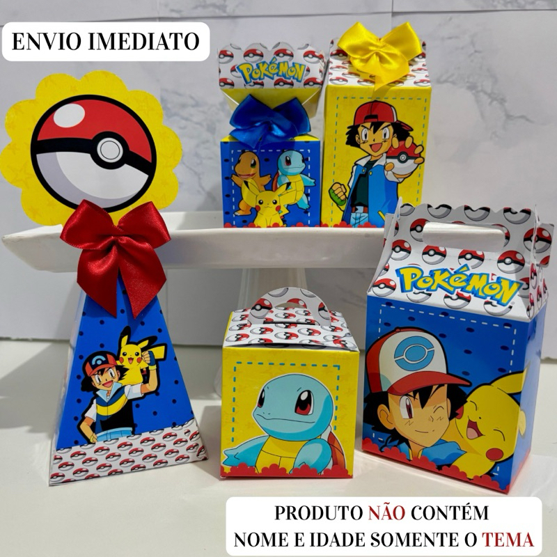Caixinhas Personalizadas Pokemon \ Festa \ Lembrancinha\Aniversário\Pegue e Monte \Mimo\Pronta Entrega