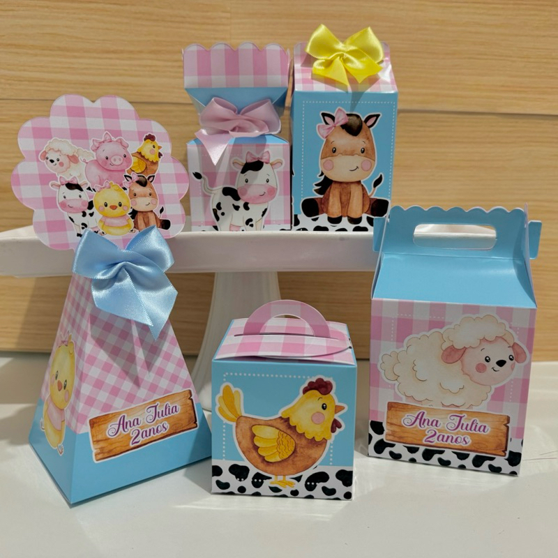 Kit Personalizados Fazendinha Rosa Menina \ Festa \ Lembrancinha\ Aniversário \ Pegue e Monte \ Mimo
