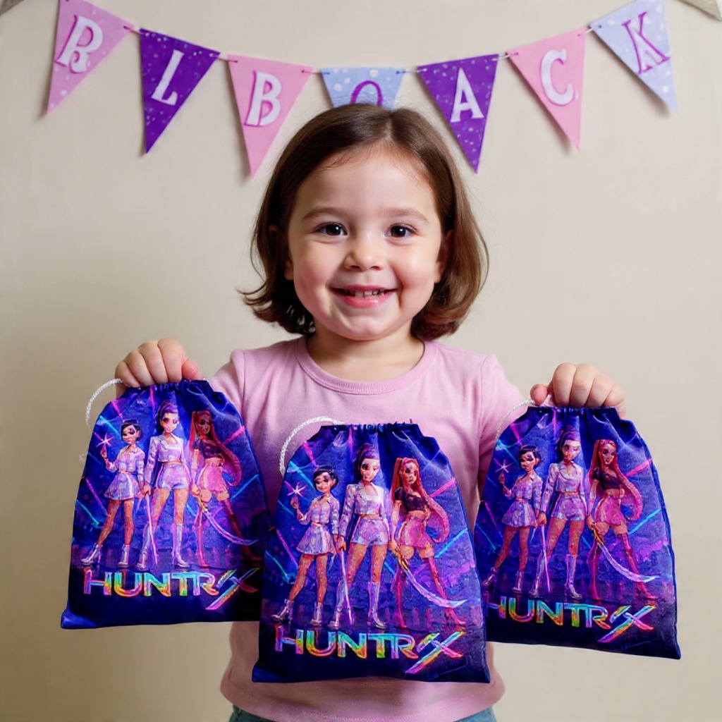 10 sacolinhas personalizada tecido GUERREIRAS KPOP lembrancinhas festa de aniversario 30cmx20cm em Oferta na Shopee