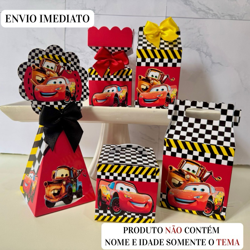 Caixinhas Personalizadas Carros Relampago MacQueen \ Festa \ Lembrancinha\Aniversário\Pegue e Monte \Mimo\Pronta Entrega