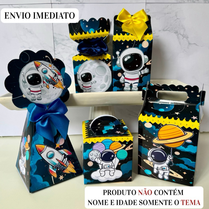 Caixinhas Personalizadas Astronauta\ Festa \ Lembrancinha\Aniversário\Pegue e Monte \Mimo\Pronta Entrega