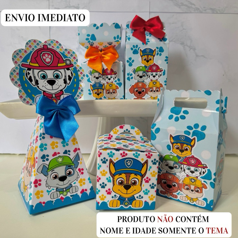 Caixinhas Personalizadas Patrulha Canina \ Festa \ Lembrancinha\Aniversário\Pegue e Monte \Mimo\Pronta Entrega