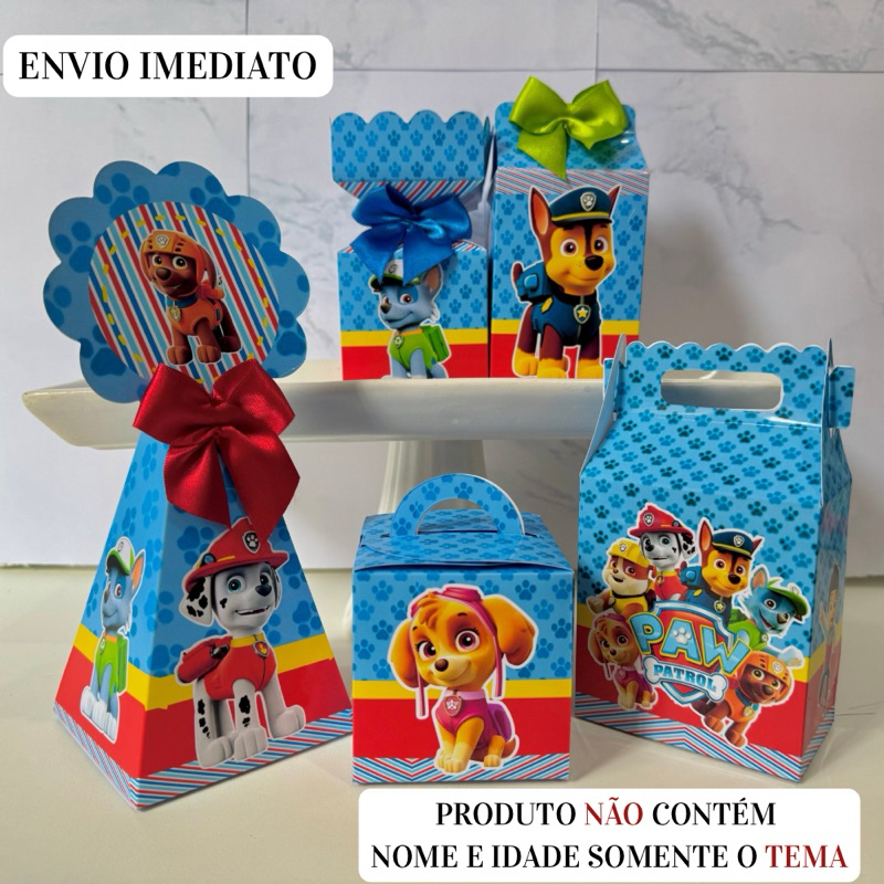 Caixinhas Personalizadas Patrulha Canina \ Festa \ Lembrancinha\Aniversário\Pegue e Monte \Mimo\Pronta Entrega