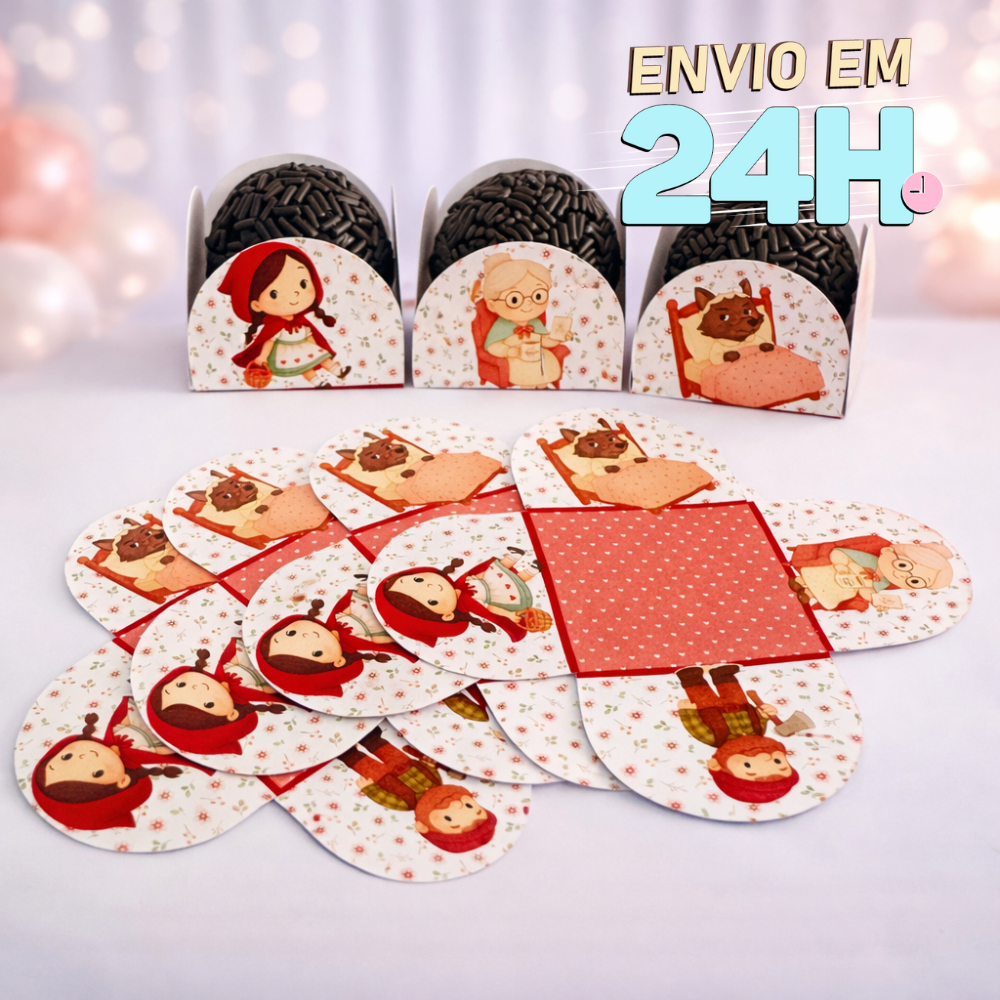 Forminha de Doces Chapeuzinho Vermelho Personalizada no Tema /Lembrancinha de Festa /Aniversário