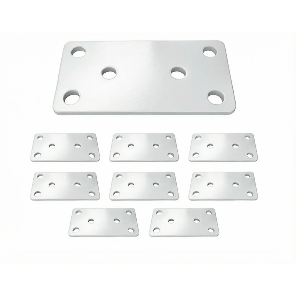 Placa De Junção União De Madeira Aço 80x40 Mm Kit Placas Brancas