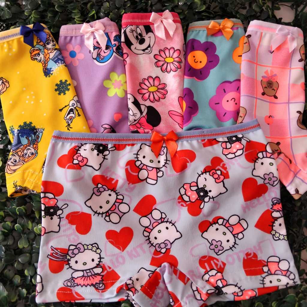 Calcinha Box Infantil 10 ou 5 unidades Forro no Algodao