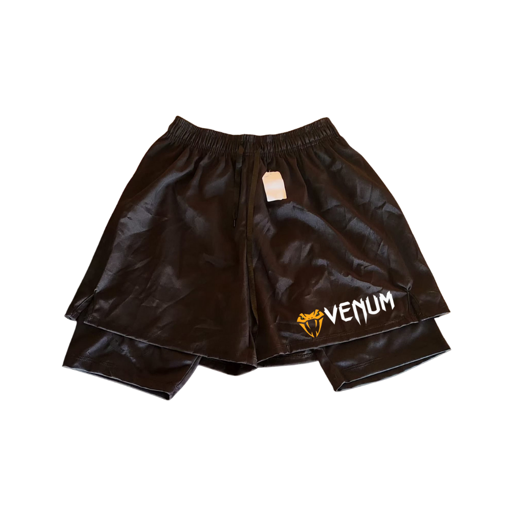 Short Tactel e Poliester 2 em 1 Venum Para Treino Academia Corrida Bolso Lateral