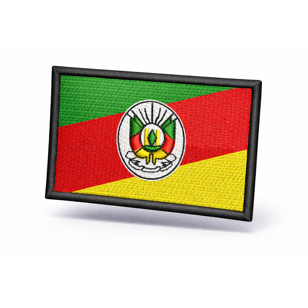 Patch Bordado Termocolante ou Fecho de Contato Bandeira do Rio Grande do Sul