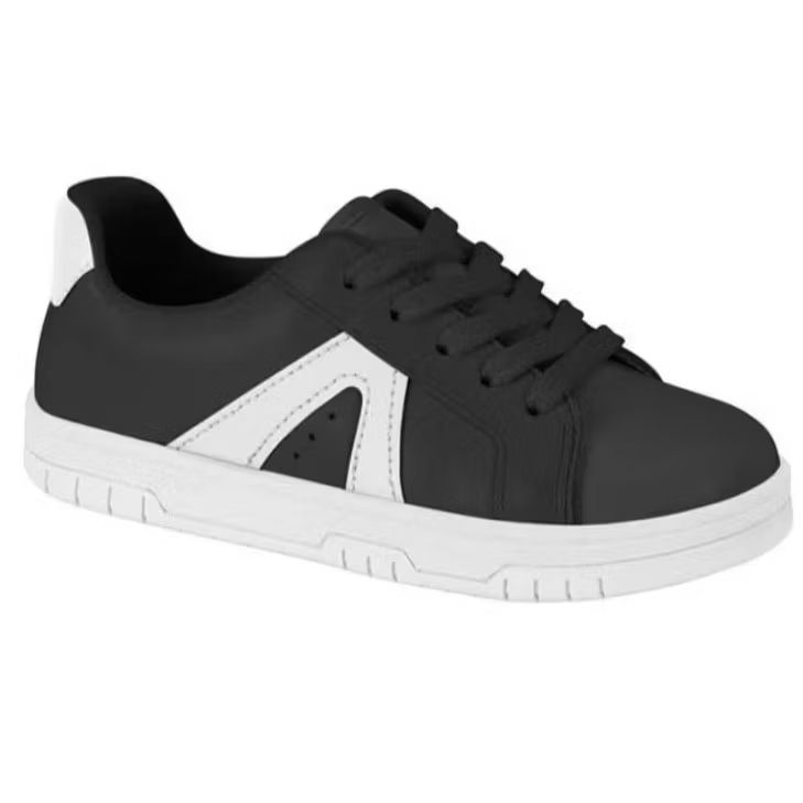 Tenis Courino Molekinha Preto Branco 2562.112