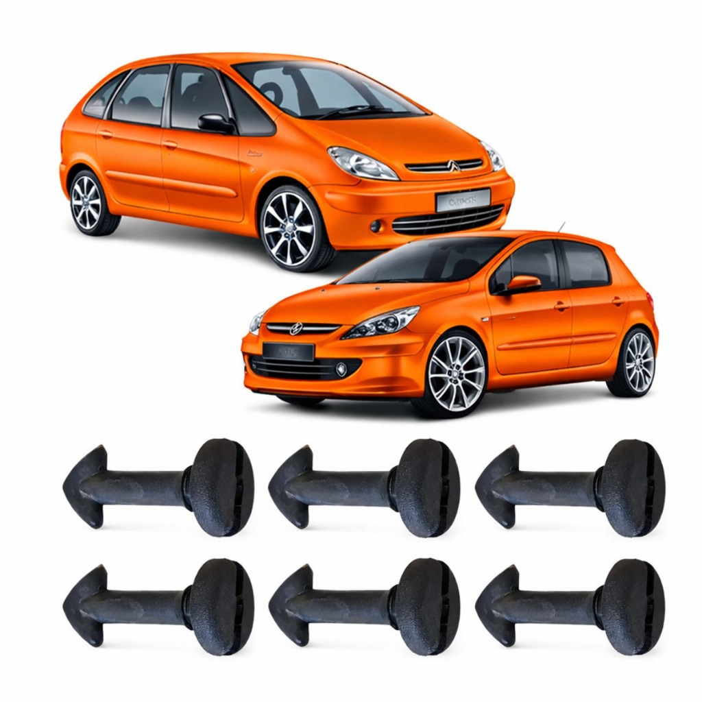 Kit 6 Travas Plásticas Tampa de Válvulas Peugeot 307 / 207 e Citroën Xsara Picasso 2.0 16V – Fixação Cabeçote