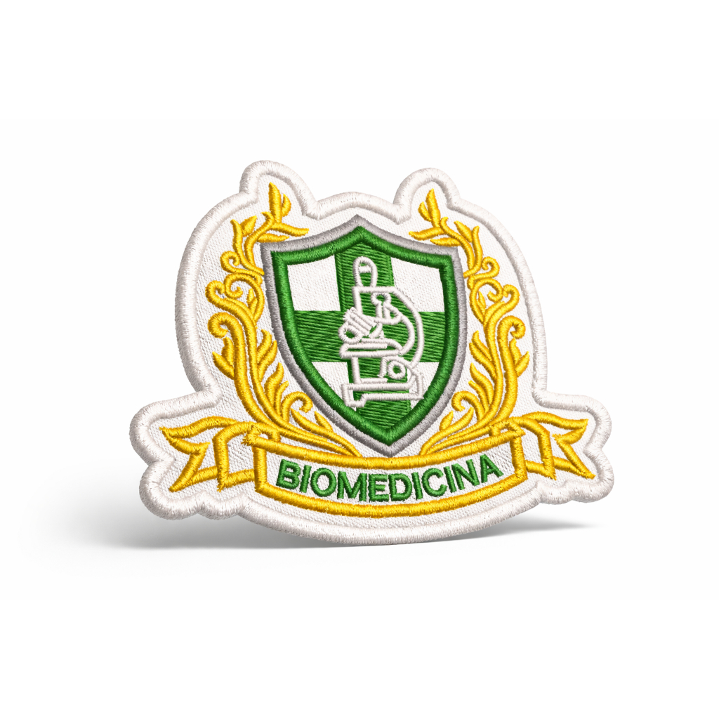 Patch Bordado Termocolante - Biomedicina - Alta Qualidade