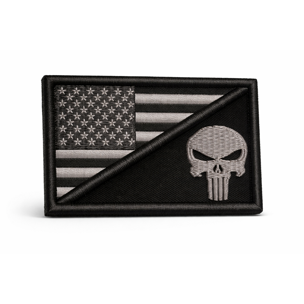 Patch Bordado Termocolante OU Fecho de Contato  Bandeira EUA, Estados Unidos , USA Justiceiro em Oferta na Shopee