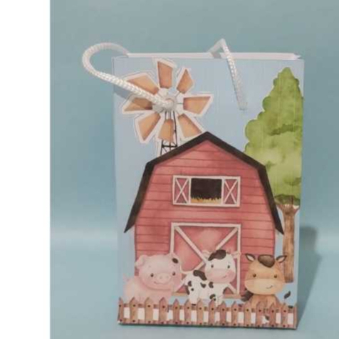 Sacolinha Surpresa Personalizada & Lembrancinha para Festas - Tema: FAZENDINHA VERMELHA -  PEGUE & MONTE.