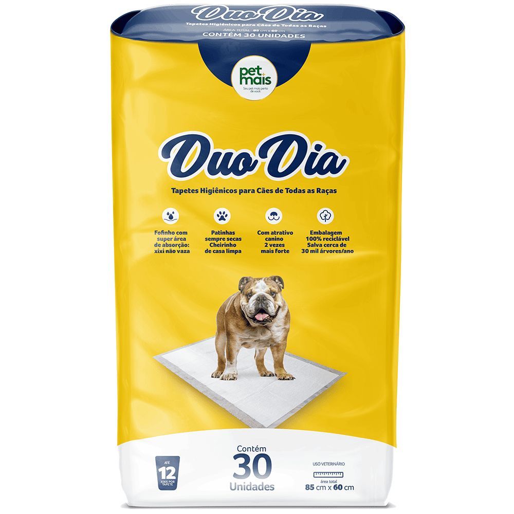 Tapete Higiênico Petmais Duo Dia para cães - 85 x 60 cm - 30 unidades em Oferta na Shopee
