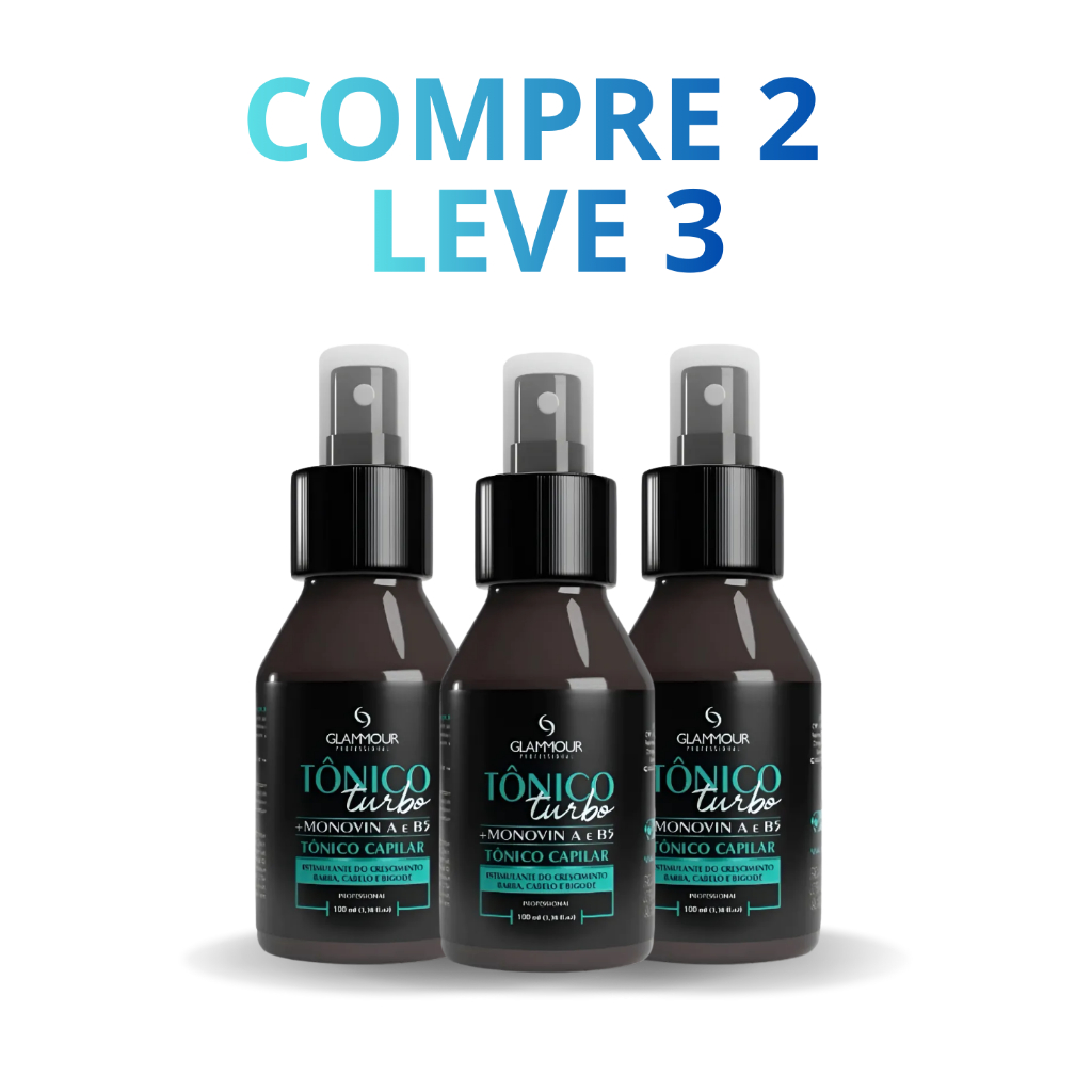 Tônico Capilar Turbo Acelera o Crescimento e Fortalecimento do Cabelo Barba e Sobrancelhas 100ML em Oferta na Shopee