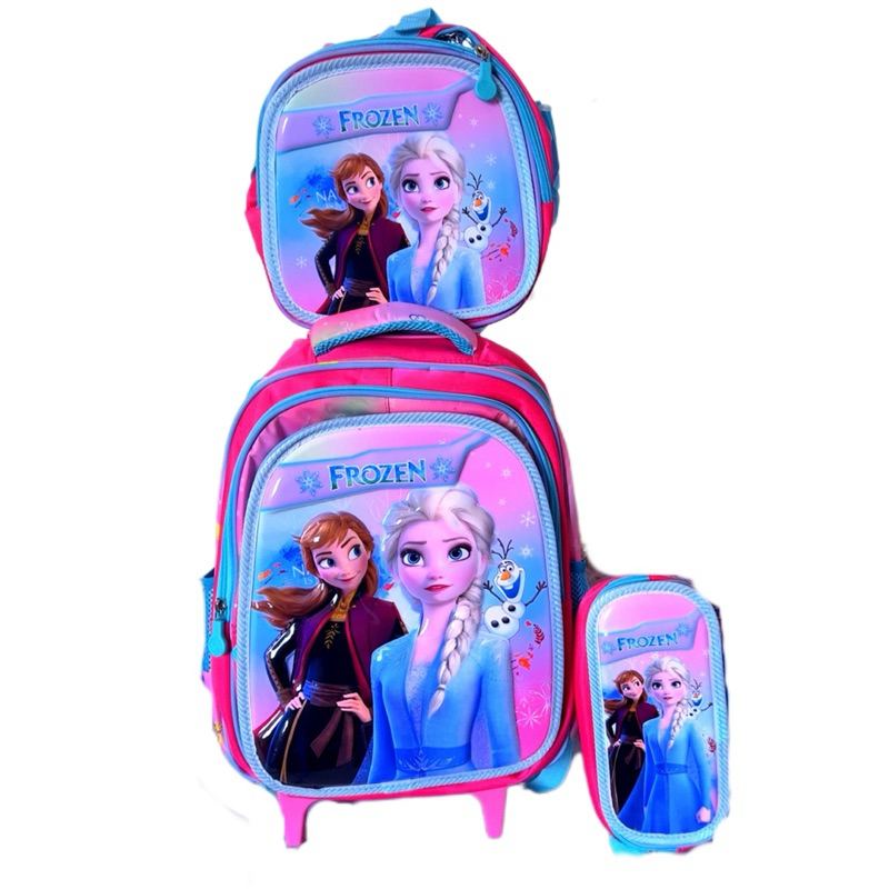 Mochila escolar em kit 3D com lancheira térmica e estojo. em Oferta na Shopee