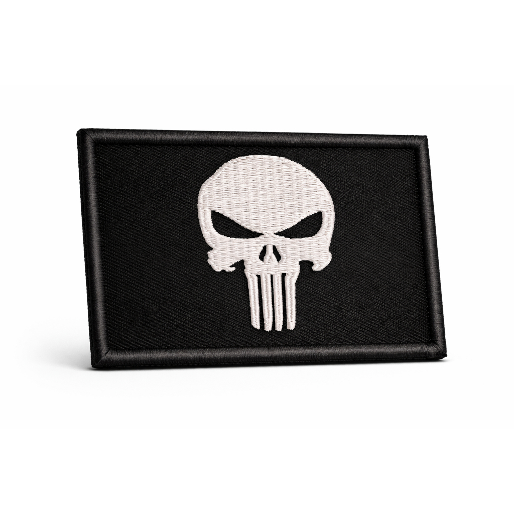 Patch Bordado Termocolante ou Fecho de Contato - Caveira Justiceiro