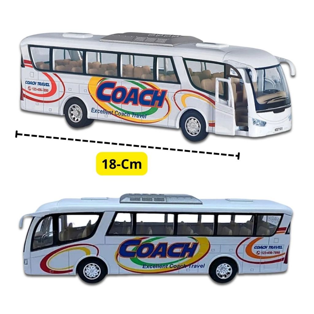 Miniatura Ônibus De Metal Abre a Porta Fricção Brinquedo em Oferta na Shopee