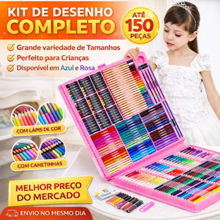 Maleta De Pintura Estojo Infantil Canetinha Colorir Escolar em Oferta na Shopee