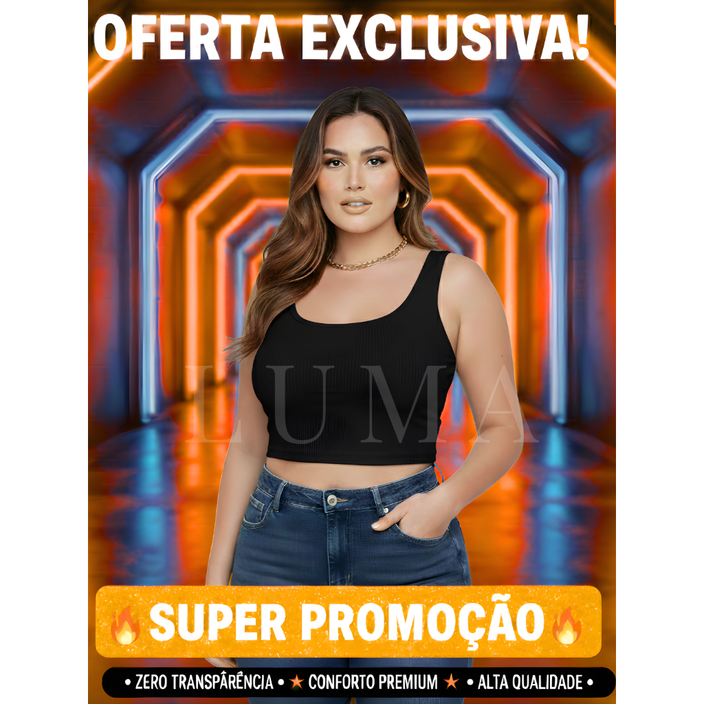 Camiseta Feminina Cropped Premium Canelado, Regata Academia, blusa básica Zero transparência