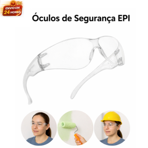Kit Óculos De Segurança Epi Transparente proteção  Segurança Ideal para Obras Uso Doméstico Pinturas em Oferta na Shopee