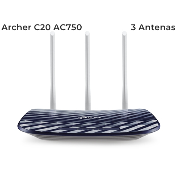 Roteador Wi-Fi TP-Link Archer C20 - AC750 ( Usado ) com fonte