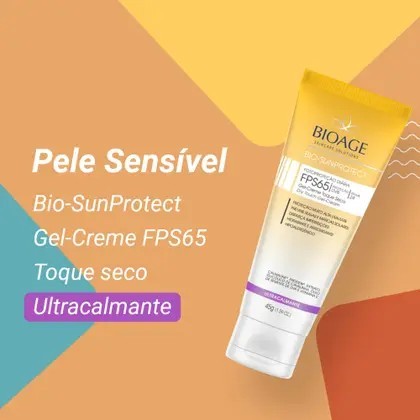 PROTETOR SOLAR BIOAGE ULTRACALMANTE 45g: BIO-SUNPROTECT FPS65 GEL CREME TOQUE SECO: INCOLOR 1080-A