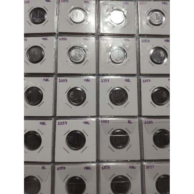 Set de moedas de 1 centavo, primeira família do real MBC