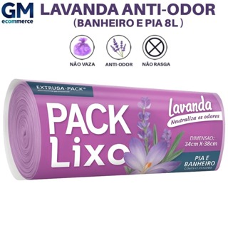 Sacos de Lixo Perfumados Lavanda 34x38cm 8L Pia Banheiro Cozinha Escritorio Neutraliza Odores em Oferta na Shopee