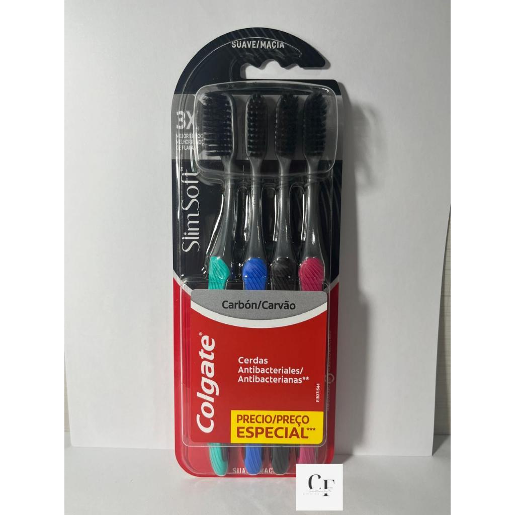 Kit escova de dente colgate slim soft black carvão 4 unidades Colgate