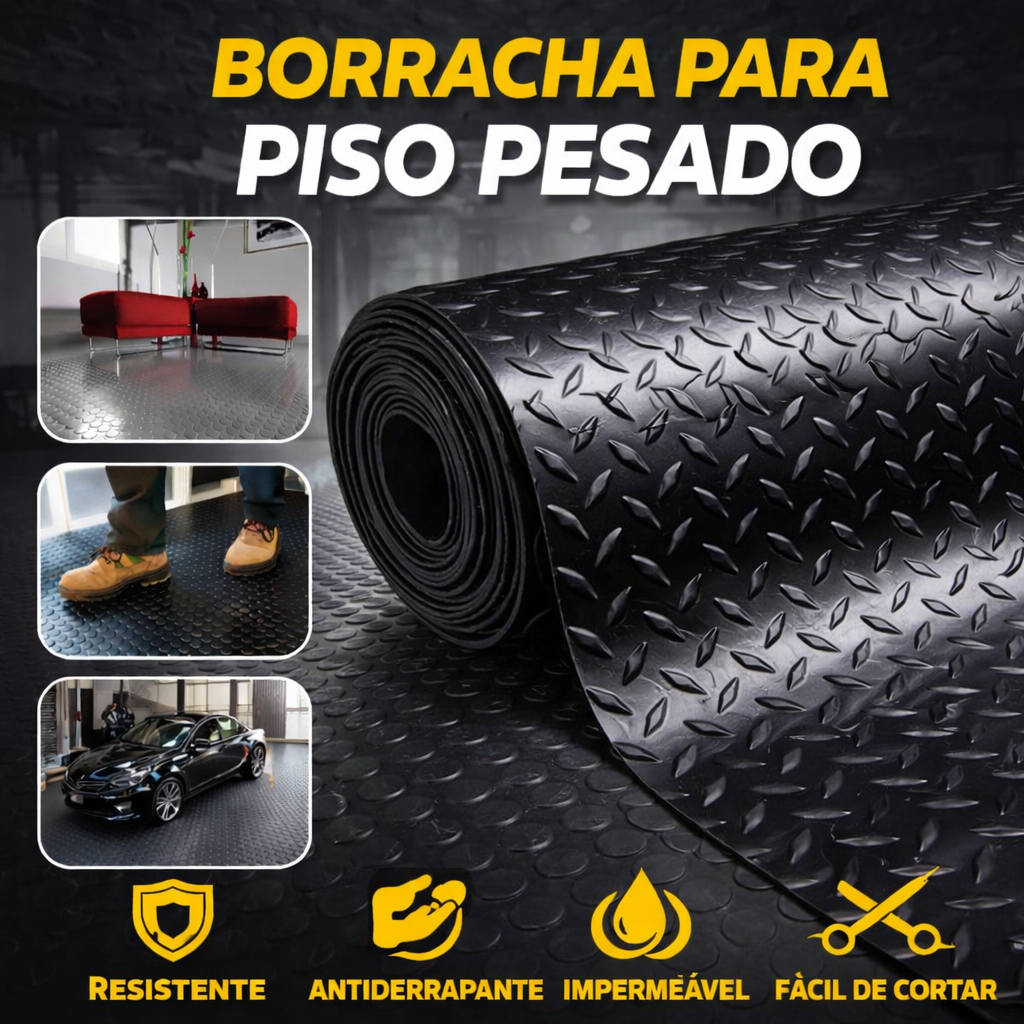 Piso Tapete Emborrachado Diamante Antiderrapante Bus Onibus Escada Academia Borracha 8m X 1,30
