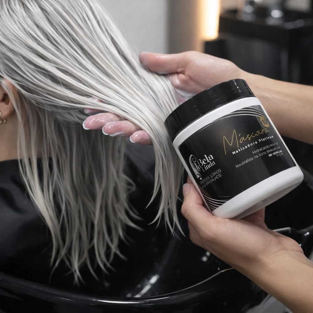Máscara Matizadora Platinum Bela Linda 500g Matiza e Hidrata Neutraliza amarelado para Loiras em Oferta na Shopee