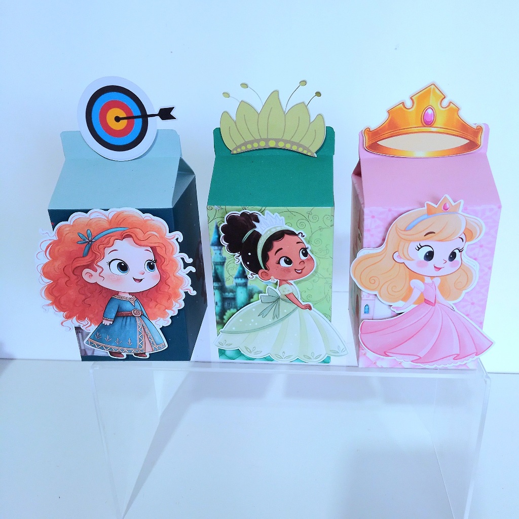 PEGUE E MONTE KIT CAIXA MILK PRINCESAS-LEMBRANCINHA PERSONALIZADA-LEMBRANCINHA DE ANIVERSÁRIO-LEMBRANCINHA DE FESTA-