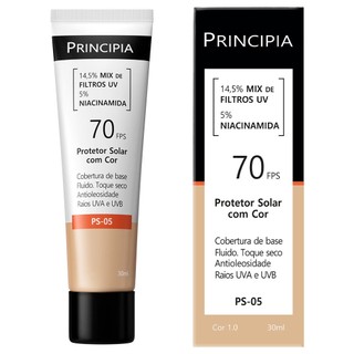 Principia Protetor Solar PS-05 Cor 1.0 c/ 14,5% Mix de Filtros UV + 5% Niacinamida FPS 70…