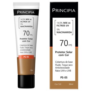 Principia Protetor Solar PS-05 Cor 5.0 c/ 14,5% Mix de Filtros UV + 5% Niacinamida FPS 70 - 30ml em Oferta na Shopee